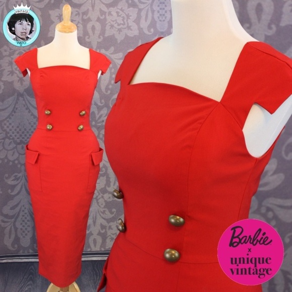Unique Vintage Barbie Collection Red Wiggle Dress